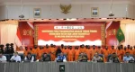 Konferensi pers pengungkapan tindak pidana Karhutla, yang digelar di Balai Serindit, Jalan Diponegoro, Pekanbaru, Selasa (22/7/2025).