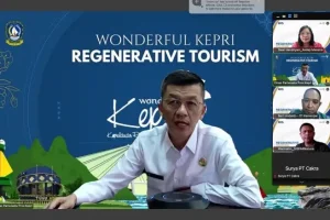 Kepala Dinas Pariwisata Provinsi Kepri, Hasan, dalam kegiatan Ruang Diskusi Strategis Seri ke-11 yang digelar oleh Asisten Deputi Manajemen Strategis Kementerian Pariwisata dan Ekonomi Kreatif RI, Jumat (18/7/2025).