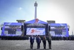 Presiden Republik Indonesia Prabowo Subianto memimpin langsung Upacara Peringatan ke-79 Hari Bhayangkara di Monumen Nasional, Jakarta, pada Selasa, 1 Juli 2025. (Foto: BPMI Setpres) Read more: https://setkab.go.id/presiden-prabowo-polri-harus-tetap-tangguh-bersih-dan-berpihak-kepada-rakyat/