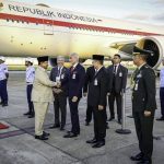 Presiden Republik Indonesia Prabowo Subianto tiba di Air Base Galeão, Rio de Janeiro, Brasil, pada Sabtu pagi, 5 Juli 2025. (Foto: BPMI Setpres) Read more: https://setkab.go.id/tiba-di-rio-de-janeiro-untuk-hadiri-ktt-brics-presiden-prabowo-disambut-upacara-kehormatan-militer/