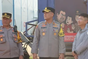 Kapolres Subang, AKBP Dony Eko Wicaksono, memimpin langsung pengecekan lokasi pembangunan pabrik PT. BYD