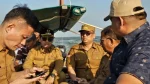 Wagub Kepri Nyanyang Haris Pratamura menghadiri panen raya rumput laut di Kecamatan Sugie Besar Kabupaten Karimun, Senin (21/7/2025). (Foto: Uya)