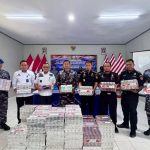 Bea Cukai Gorontalo bersama Pangkalan TNI Angkatan Laut (Lanal) Gorontalo menggagalkan pengiriman rokok ilegal