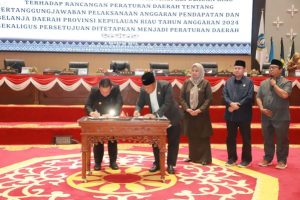 Gubernur Kepulauan Riau Ansar Ahmad menegaskan bahwa Peraturan Daerah (Perda) tentang Laporan Pertanggungjawaban (LPJ) Pelaksanaan APBD Tahun Anggaran 2024