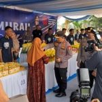Gerakan Pangan Murah (GPM) yang digelar Polda Banten di Halaman Mapolda Banten, Kota Serang, Selasa (12/8/2025).