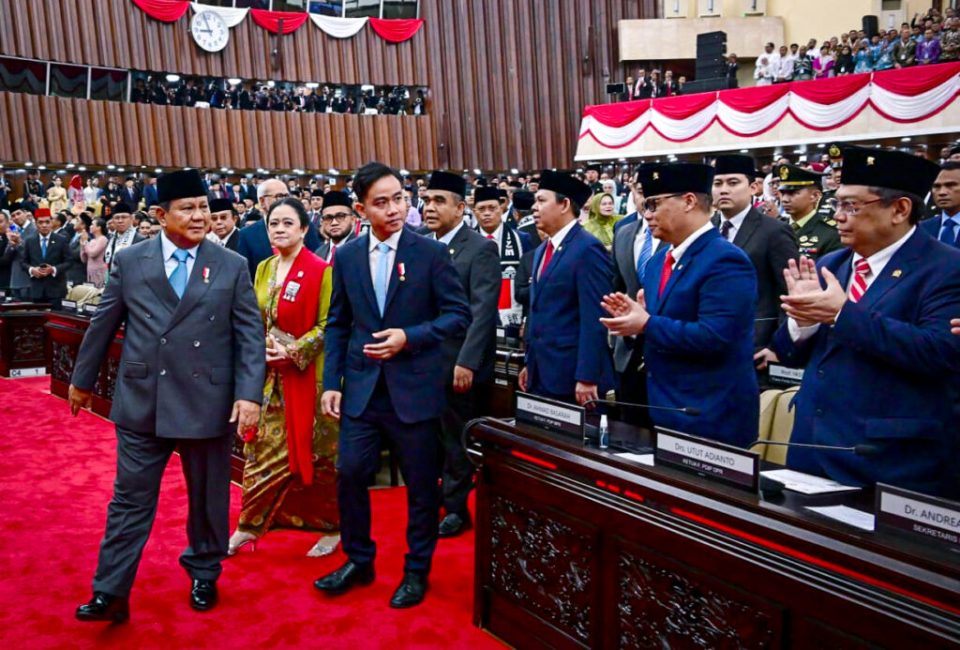 Presiden Prabowo Subianto tiba di Gedung Nusantara MPR/DPR/DPR RI, Jakarta, pada Jumat, 15 Agustus 2025. (Foto: BPMI Setpres)