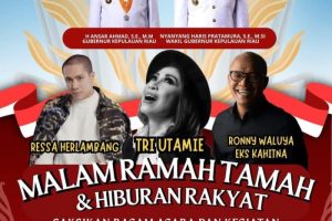Acara akan digelar pada Minggu, 17 Agustus 2025, di Halaman Gedung Daerah Tanjungpinang, dalam bentuk Malam Ramah Tamah dan Hiburan Rakyat.