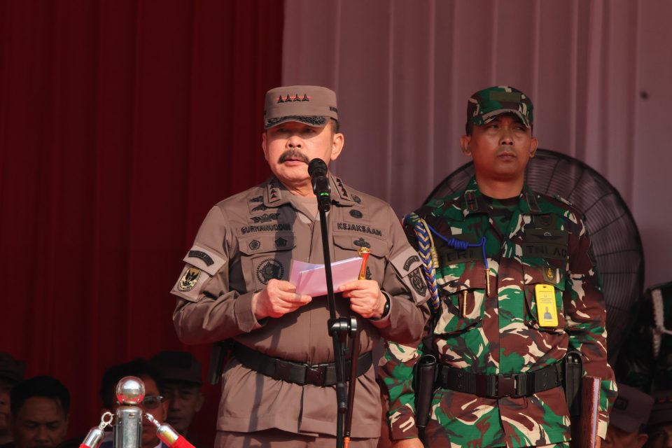 Jaksa Agung RI ST Burhanuddin memimpin Upacara Peringatan Hari Lahir Kejaksaan Republik Indonesia (Harlah Kejaksaan) ke-80 di Jakarta, Selasa (2/9/2025).