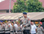 Suasana penuh keakraban namun disiplin terasa di Lapangan Hanyaken Musuh, Markas Komando Satuan Brimob Polda Sumut, Medan Tembung, Senin (1/9/2025).