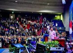 Presiden Prabowo Subianto menyampaikan pidato utama (keynote speech) dalam Konvensi Sains, Teknologi, dan Industri Indonesia (KSTI) Tahun 2025 di Sasana Budaya Ganesha (Sabuga), Institut Teknologi Bandung (ITB), Provinsi Jawa Barat, pada Kamis, 7 Agustus 2025. (Foto: BPMI Setpres)